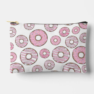 Pochette À Accessoires Motif De Donuts, Donuts Roses, Saupoudrages