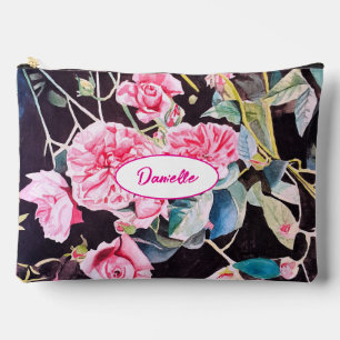 Pochette À Accessoires Motif de fleur de rose de chou rose eau-forte Fill