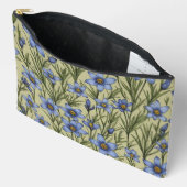 Pochette À Accessoires Motif de fleur en laiton bleu (Ouvrir)