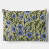 Pochette À Accessoires Motif de fleur en laiton bleu (Verso)