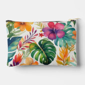 Pochette À Accessoires Motif de fleurs d'imprimerie hawaïenne moderne (Verso)