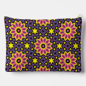 Pochette À Accessoires Motif de fleurs géométriques cool colorées (Verso)