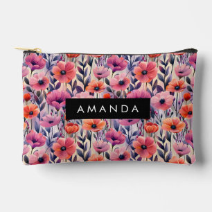 Pochette À Accessoires Motif de fleurs roses mignonnes floral vintage
