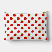 Pochette À Accessoires Motif de fraises rouge mignonne Monogramme (Verso)