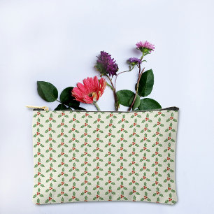 Pochette À Accessoires Motif de houx de Noël Feuilles de houx vertes Baie