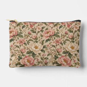 Pochette À Accessoires Motif de jardin de pivoine et de rose romantique v