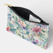 Pochette À Accessoires Motif de libellule florale à l'aquarelle (Ouvrir)