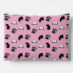Pochette À Accessoires Motif de livre bibliophile livresque moderne rose