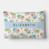 Pochette À Accessoires Motif De Llamas, Alpacas, Fleurs, Votre Nom (Verso)