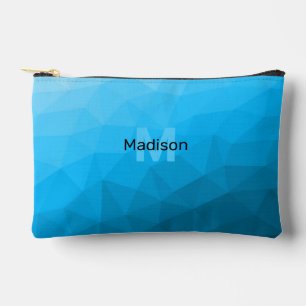 Pochette À Accessoires Motif de maille géométrique à dégradé de cyan bleu
