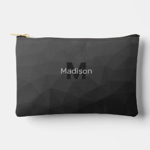 Pochette À Accessoires Motif de maille géométrique Gris foncé Monogramme