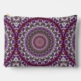 Pochette À Accessoires Motif de mandala en kaléidoscope rose améthyste