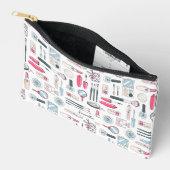 Pochette À Accessoires Motif de maquillage Monogramme mignon (Ouvrir)