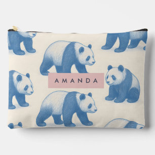 Pochette À Accessoires Motif de panda mignon et amusant personnalisé