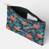 Pochette À Accessoires Motif de papier floral Petit (Ouvrir)
