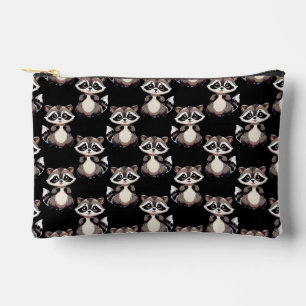 Pochette À Accessoires Motif de Raton Laveur Noir Design