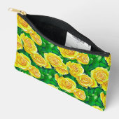 Pochette À Accessoires Motif de Rose d'aquarelle jaune (Ouvrir)
