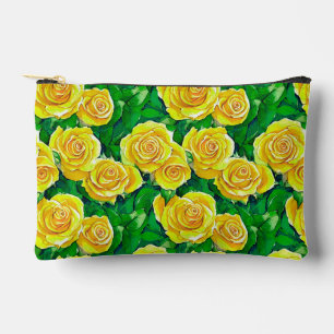 Pochette À Accessoires Motif de Rose d'aquarelle jaune