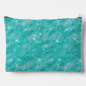 Pochette À Accessoires Motif de séquence turquoise (Verso)