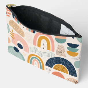 Pochette À Accessoires Motif de surface abstrait en arc de prisme pastel