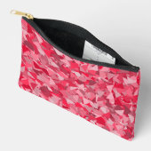 Pochette À Accessoires Motif de Triangle Rose Rouge Petit (Ouvrir)