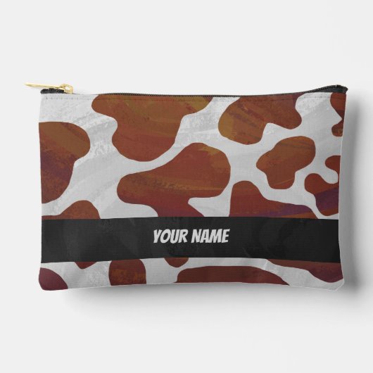 Pochette À Accessoires Motif de vache Brown et blanc (Recto)