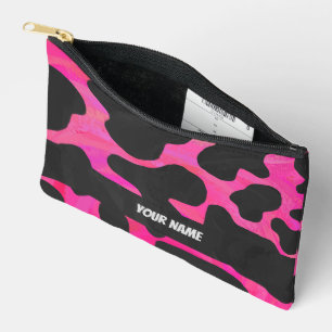 Pochette À Accessoires Motif de vache rose et blanc
