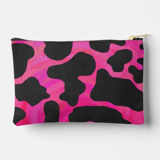 Pochette À Accessoires Motif de vache rose et blanche (Verso)