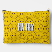 Pochette À Accessoires motif de visage souriant personnalisé - mignon sou (Verso)