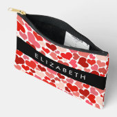 Pochette À Accessoires Motif Des Coeurs, Coeurs Rouges, Amour, Votre Nom (Ouvrir)