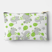 Pochette À Accessoires Motif Des Eléphants, Eléphants Mignons - Grey Vert (Verso)