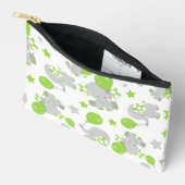 Pochette À Accessoires Motif Des Eléphants, Eléphants Mignons - Grey Vert (Ouvrir)