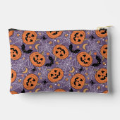 Pochette À Accessoires Motif d'Halloween violet Jack-O-lanterne (Verso)