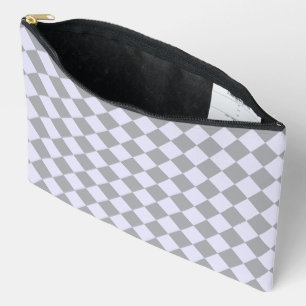 Pochette À Accessoires Motif diamant en gris et lavande