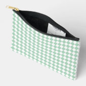 Pochette À Accessoires Motif diamant Green White Checker (Ouvrir)