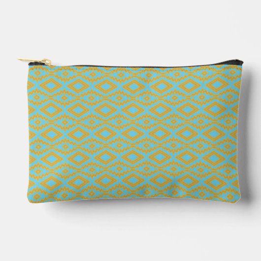 Pochette À Accessoires Motif diamant or bleu (Recto)