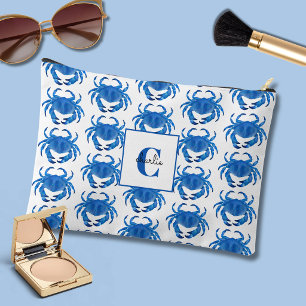 Pochette À Accessoires Motif du Crabe Bleu