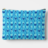 Motif égyptien Lotus, bleu Cobalt et turquoise