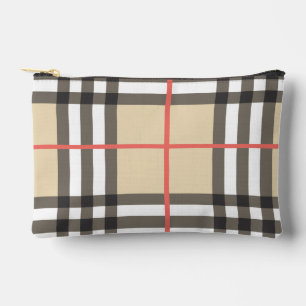 Pochette À Accessoires Motif Élégant Mode Géométrique Écossais