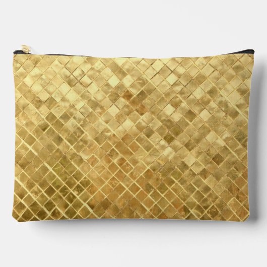 Pochette À Accessoires Motif en carreaux d'or chatoyant (Recto)