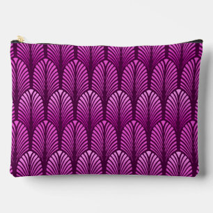 Pochette À Accessoires Motif en plumes Art Déco, Amethyst violet