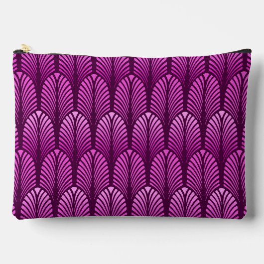 Pochette À Accessoires Motif en plumes Art Déco, Amethyst violet (Recto)