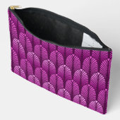 Pochette À Accessoires Motif en plumes Art Déco, Amethyst violet (Ouvrir)