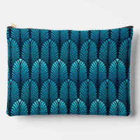 Motif en plumes Art déco, bleu cérulean