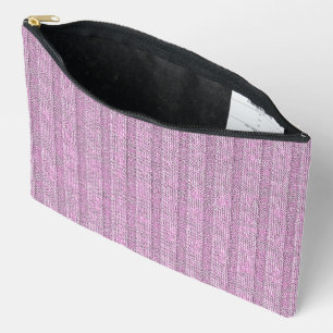 Pochette À Accessoires Motif en tricot rayé Jersey en rose poudré