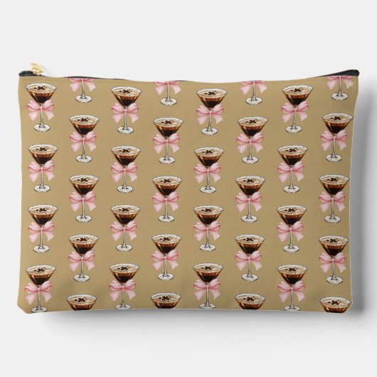 Pochette À Accessoires Motif Espresso Martini Marron (Recto)