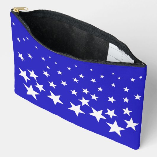 Pochette À Accessoires Motif étoile blanche sur arrière - plan bleu (Ouvrir)