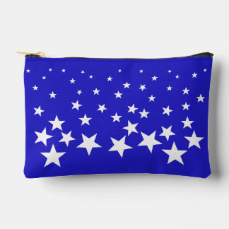 Pochette À Accessoires Motif étoile blanche sur arrière - plan bleu petit