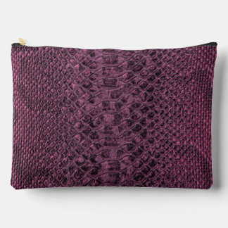 Pochette À Accessoires Motif fausse peau de serpent marron