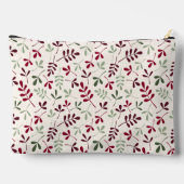 Pochette À Accessoires Motif Feuille assisté Reds & Greens sur Crème (Verso)
